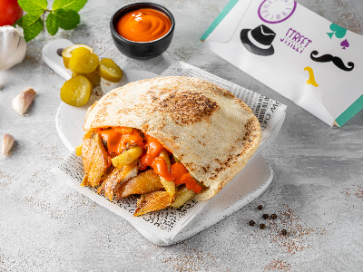 Mexican Shawarma In Pita Bread Sandwich