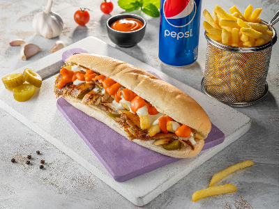 Mexican Chicken Shawerma In Samoun Bread