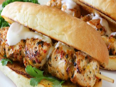 Shish Tawook With French Fries Sandwich