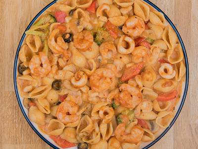 Shrimp Oven Baked Pasta