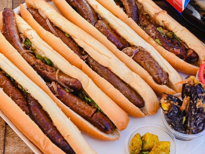 Grilled Oriental Sausage Sandwich