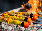 Grilled Chicken Kofta On Wood