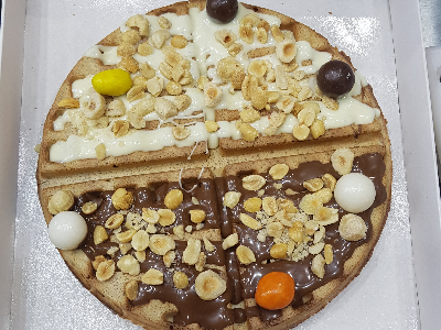 White Chocolate And Nutella Chocolate Dala3 Waffle