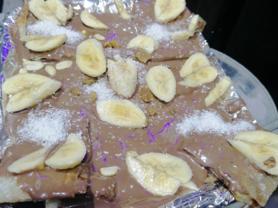 Large Nutella Chocolate With Qeshta And Nuts Pie
