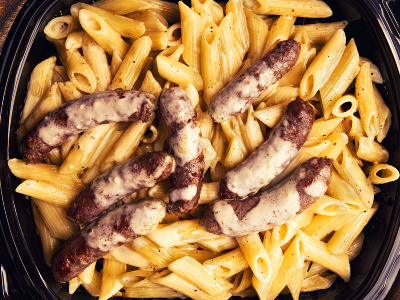 Special Pasta With Oriental Sausage And Cheese