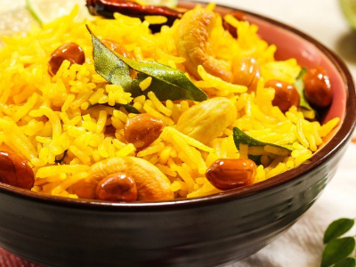 Basmati Rice With Escalope Pane And French Fries
