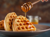Waffle With White Honey