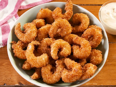 Cheesy Fries With Fried Shrimp