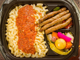 Red Sauce Pasta With Grilled Oriental Sausage Meal