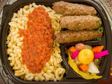 Grilled Kofta With Red Sauce Pasta Meal