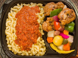 Grilled Boneless Chicken With Red Sauce Pasta Meal