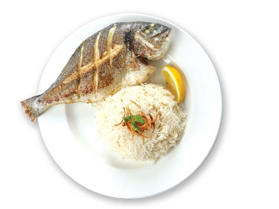 Grilled Tilapia Fish Meal With Sea Food Soup
