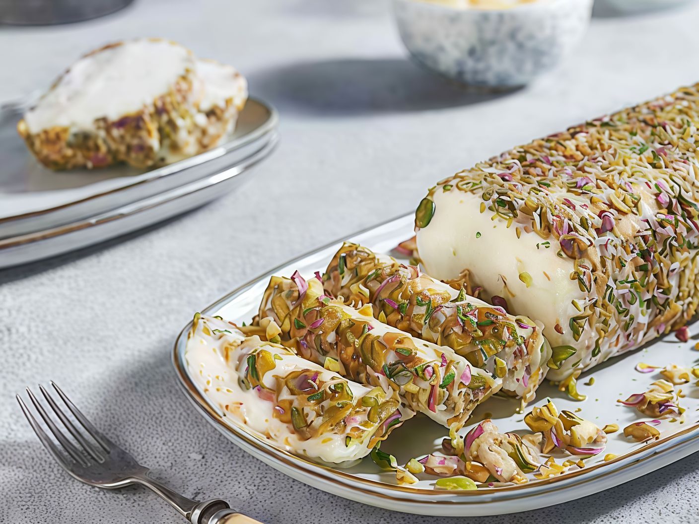Arabic ice cream roll with double cream