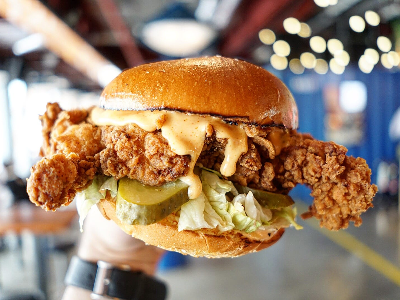 Cheesy Fried Chicken Sandwich
