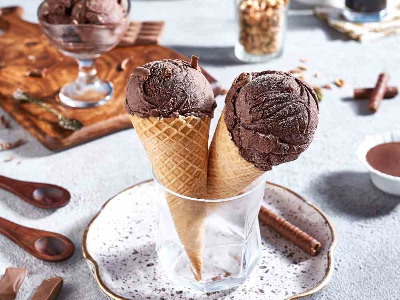 Chocolate Pieces With Chocolate Ice Cream