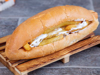 French Fries With Mozzarella Cheese Sandwich
