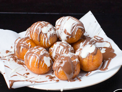 Zalabia With Mix Of White Chocolate And Nutella