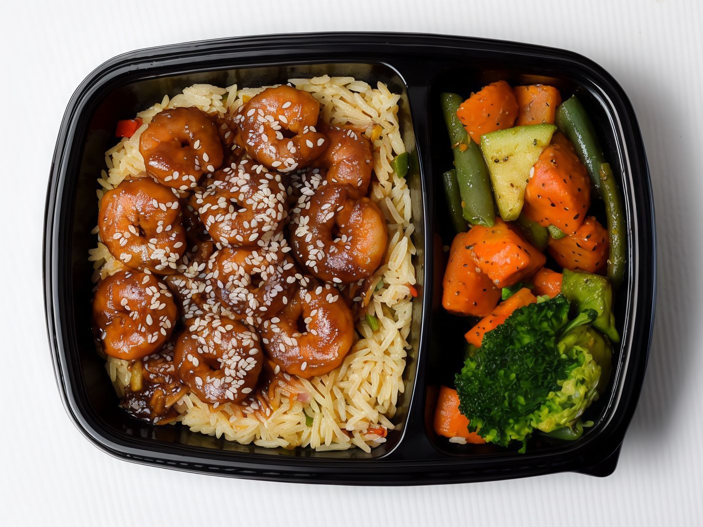 Sesame Shrimp With Asian Rice Meal