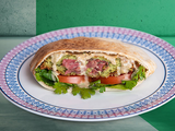 Falafel Sandwich Stuffed With Pastrami And Kiri