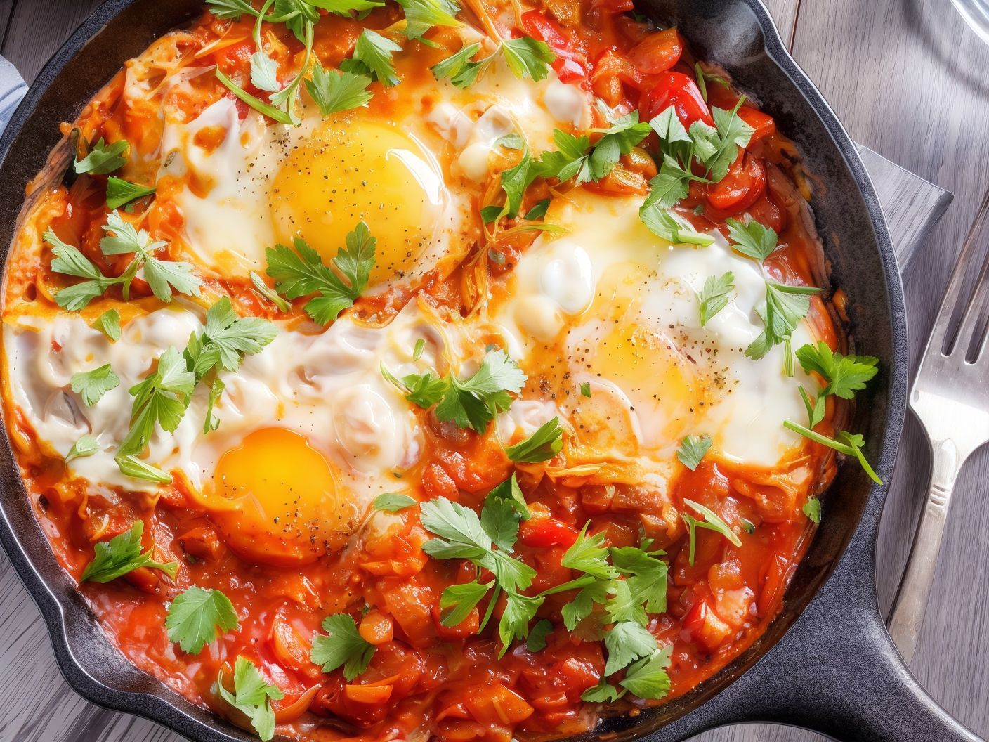 Eggs With Tomatoes Platter