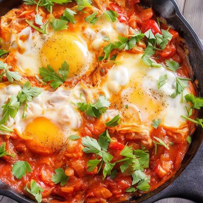 طبق بيض مع طماطم