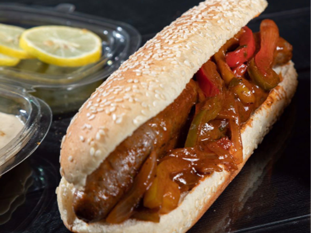 Grilled Oriental Sausage Sandwich