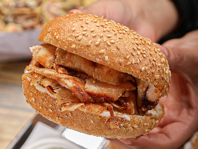 Charcoal Chicken Shawerma Bun Bread Sandwich
