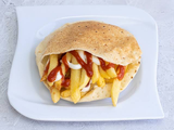 French Fries With Ketchup And Mayonnaise Sandwich