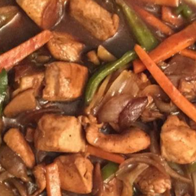 Chicken dish with ginger and garlic