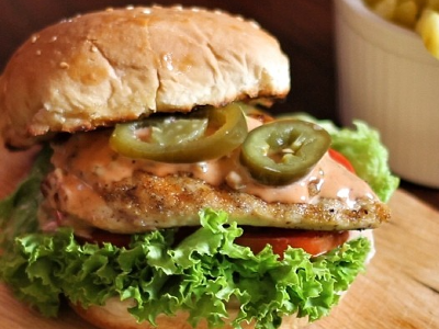 Beef Burger With Grill Chicken