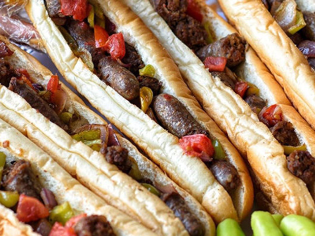 Grilled Oriental Sausage Sandwich