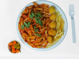 Red Sauce Pasta With Chicken Balls