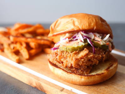 Fried Chicken Coleslaw Sandwich