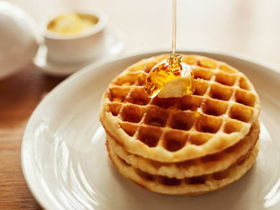 Waffle With White Honey