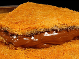 Konafa With Nutella Chocolate Plate