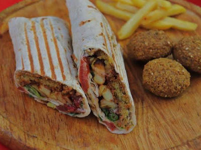 Falafel And French Fries Sandwich