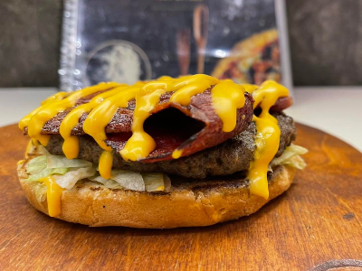 Beef Bacon Angus Burger With Eggs