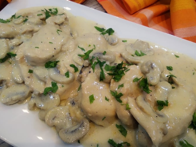 Chicken Piccata With Mushroom Cream Sauce