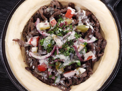 Hommos With Beef Shawerma