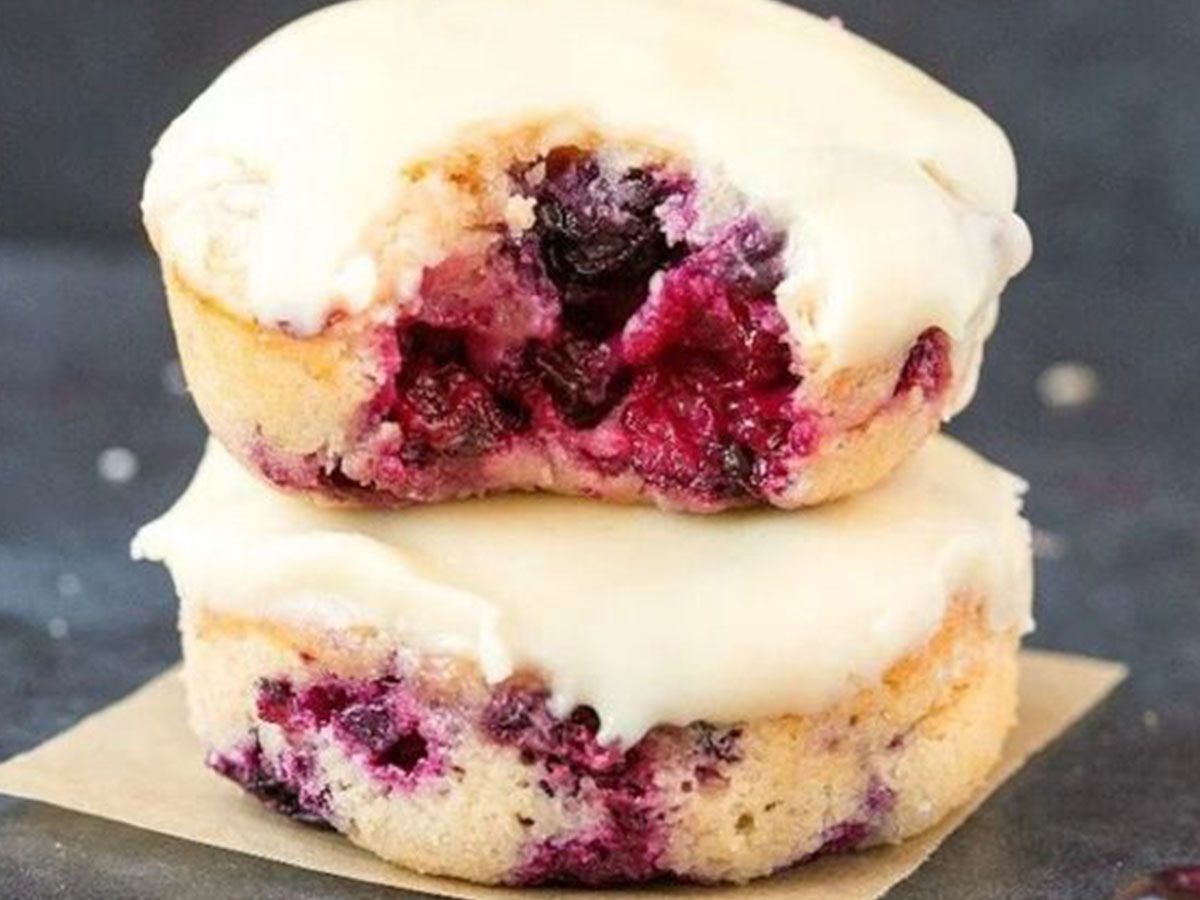Blueberry White Chocolate Donuts
