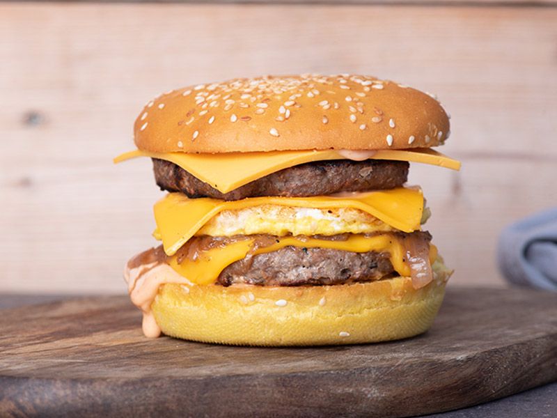 Double Beef Burger With Cheese Sandwich