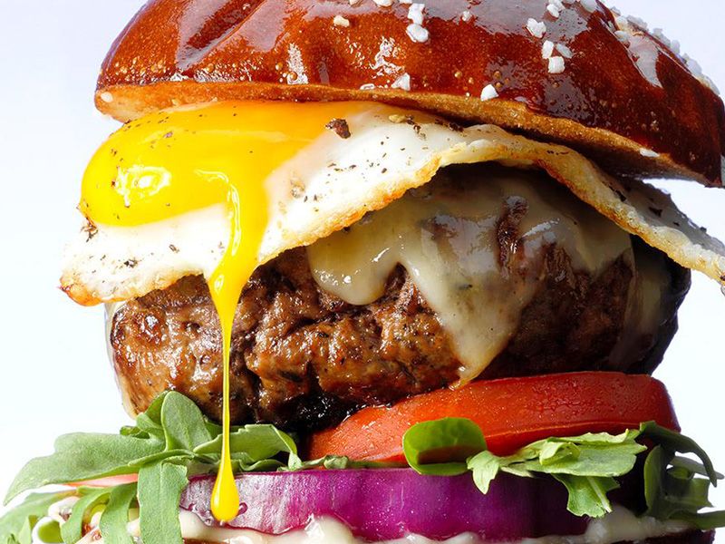 Burger and Eggs Plate