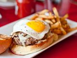 Burger With Eggs And Cheese Sandwich