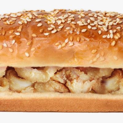 Calamari Sandwich inside a petit pain Bread