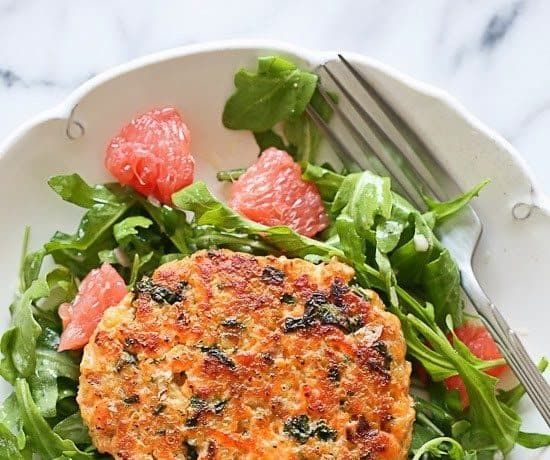 Salmon Burger Platter