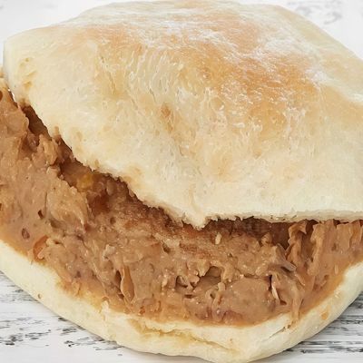 Fava bean salad sandwich