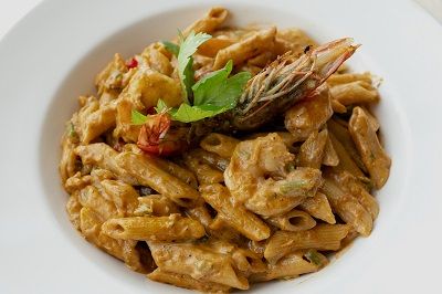 Cajun With Prawns Penne Pasta