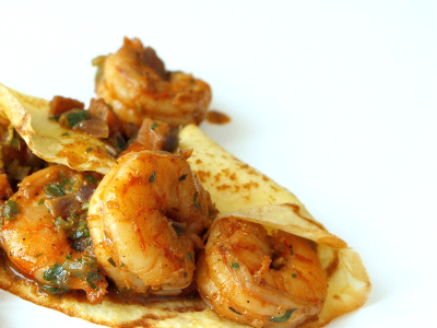 Grilled Shrimp Crepe