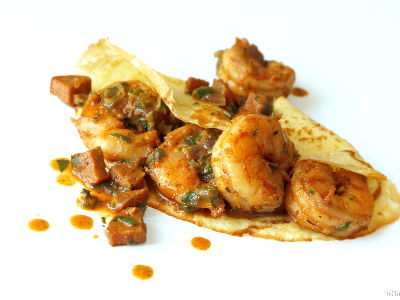 Grilled Shrimp Crepe