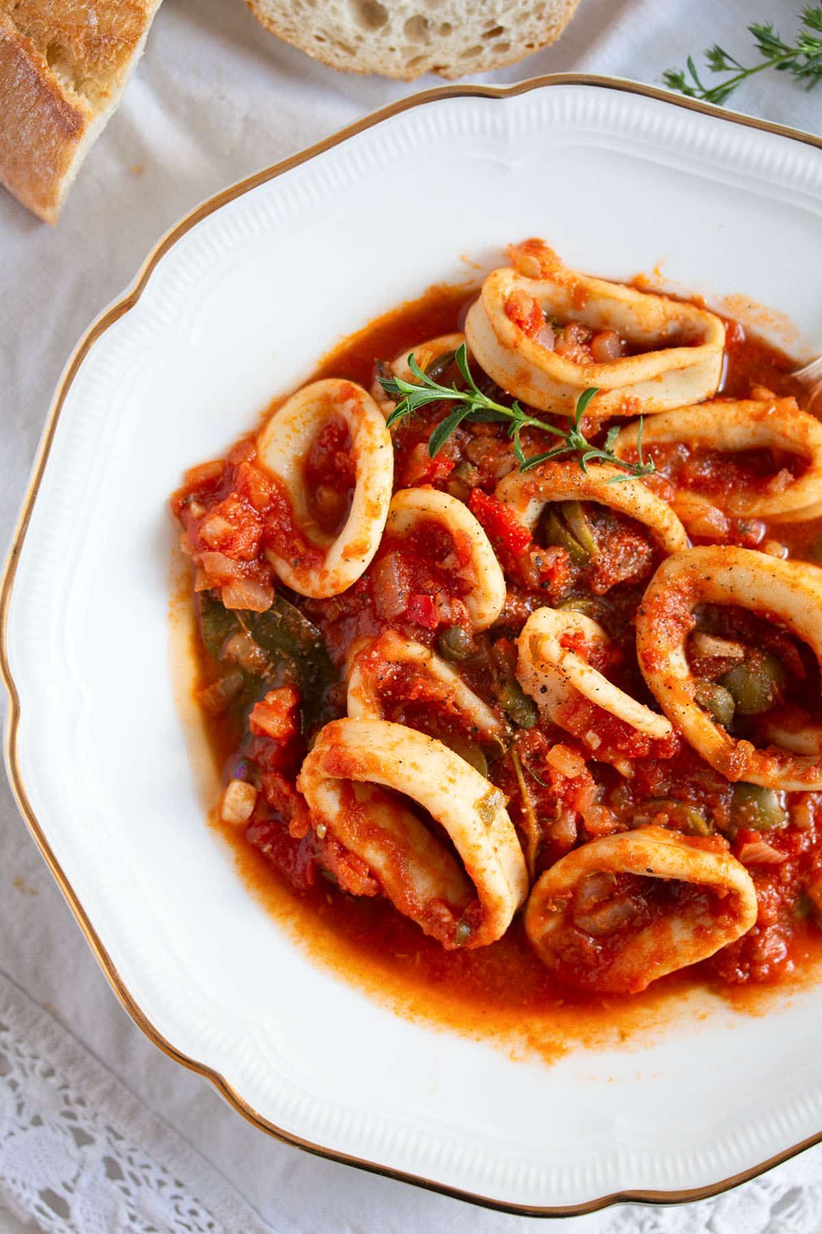 Squid Casserole With Red Sauce